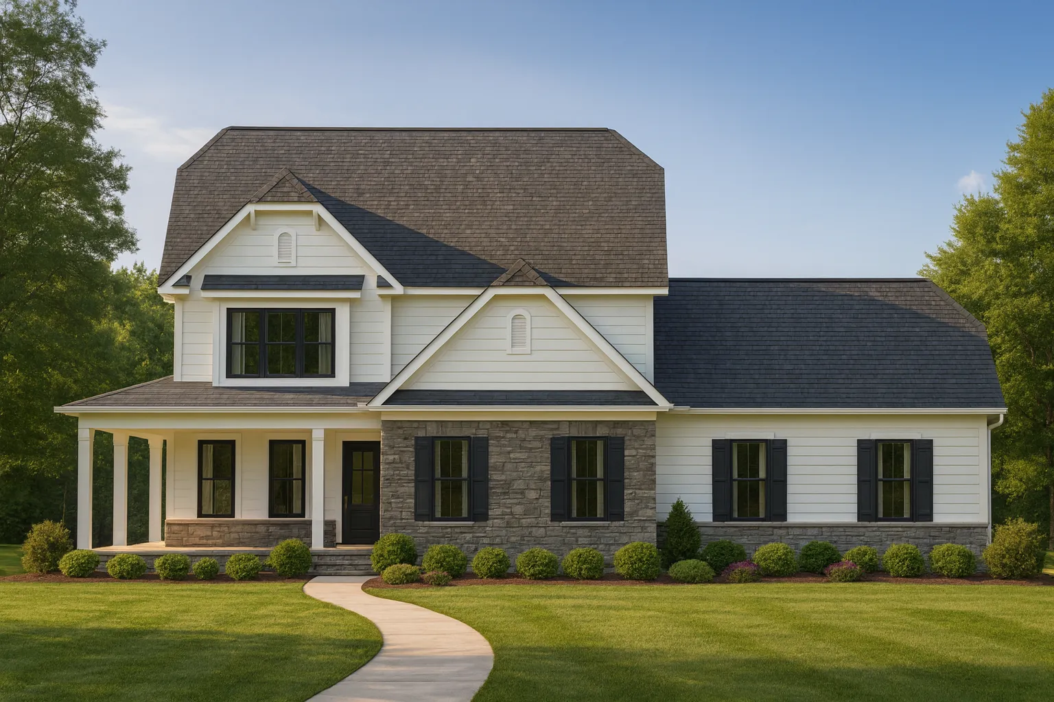 Modern Craftsman Home Floor Plan with 2 Stories and Flexible Bonus Room