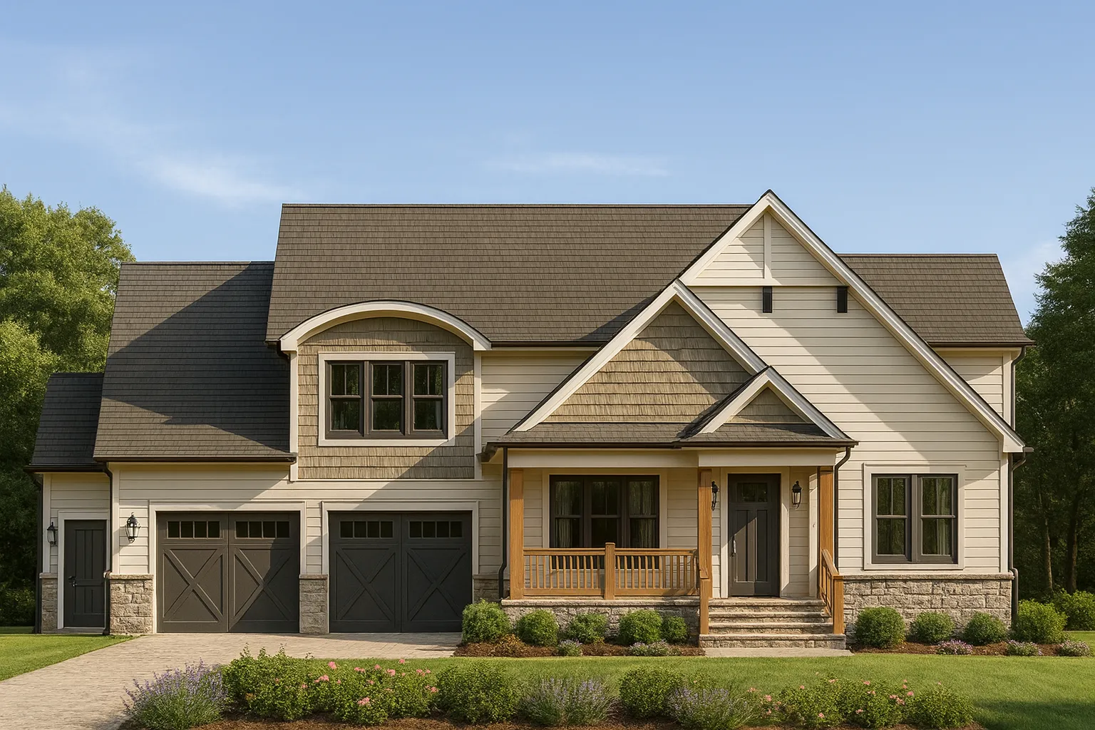 Craftsman Home Plan with 2 Floors, CAD Blueprints, and Modern Features