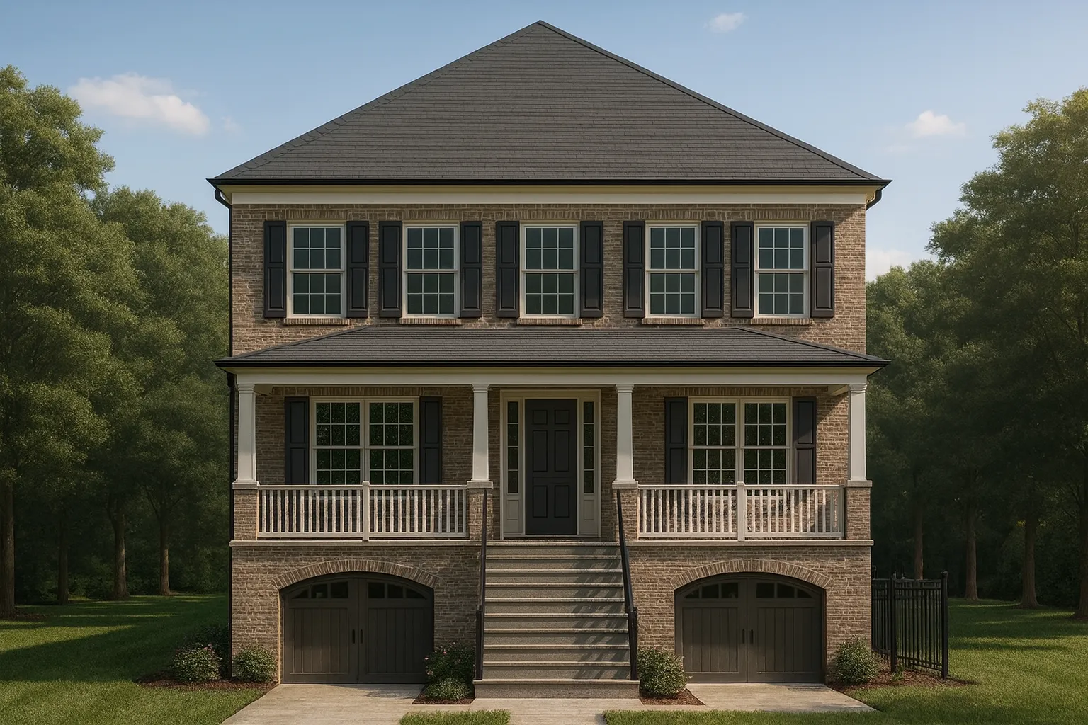 Modern Home Plan Coastal Style with 3 Floors, 5 Bedrooms & Tandem Garage