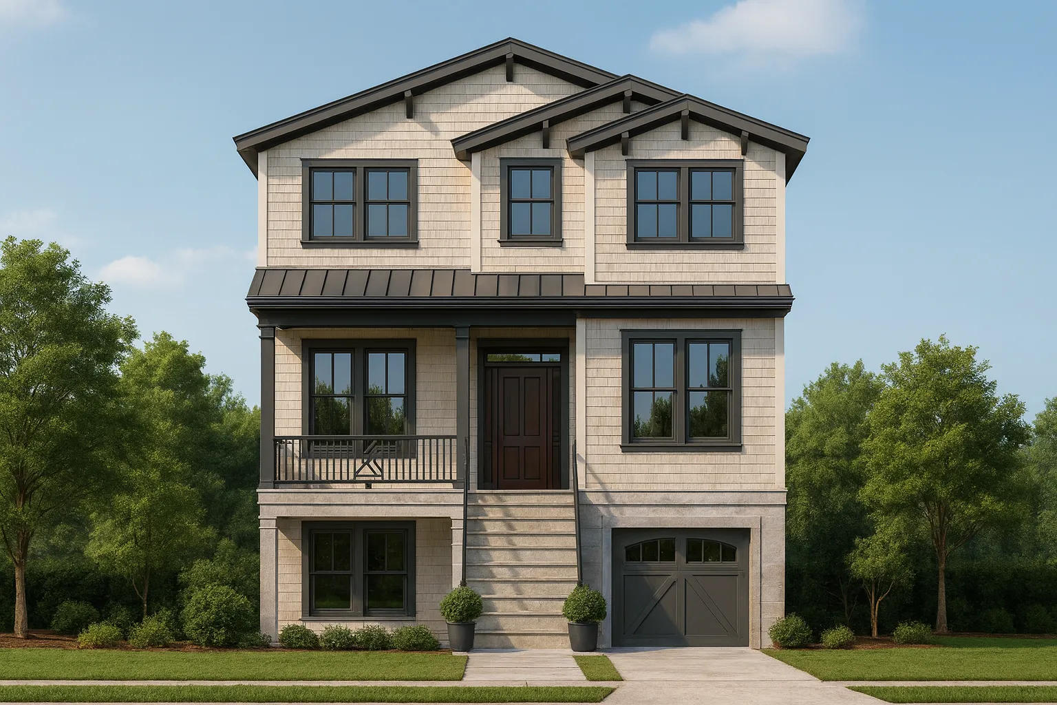 Elegant Beach House Plan with 3 Stories, CAD Blueprints & Coastal Charm