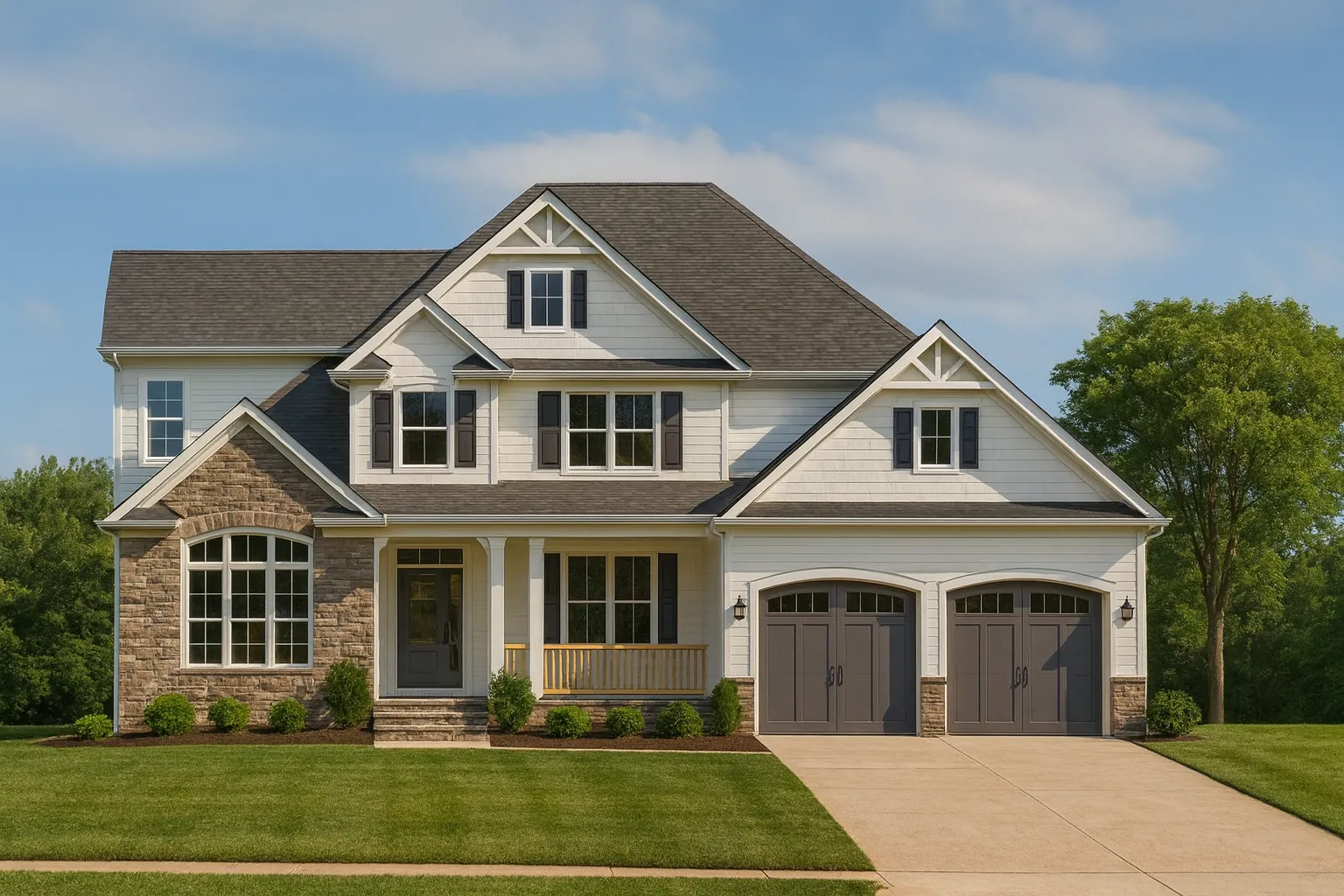 Craftsman Home Plan with Detailed CAD Blueprint and Open Design