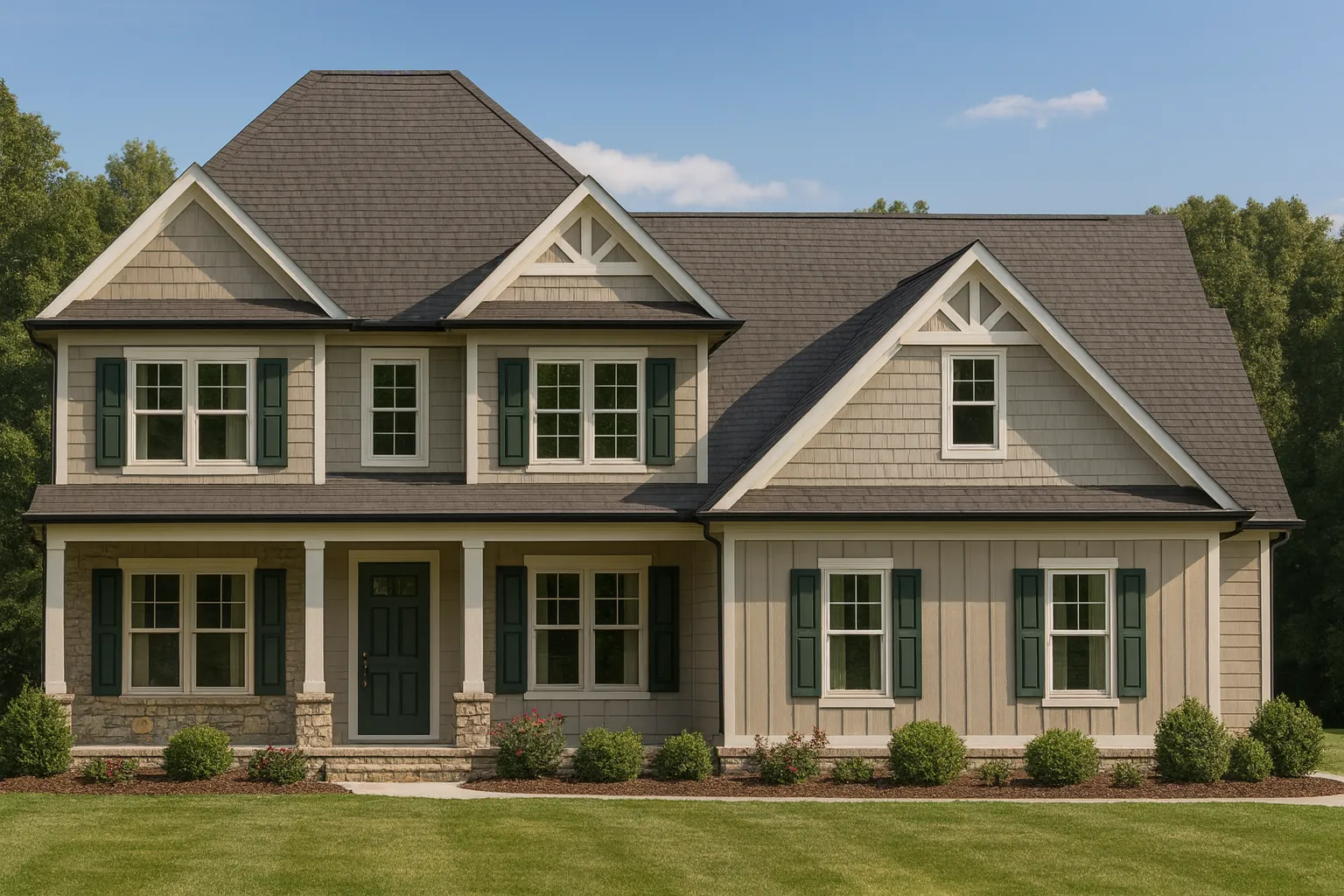 Elegant 2-Story House Plan with 4 Bedrooms and Craftsman Details
