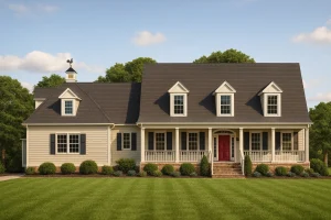 78'-Wide Cape Cod Floor Plan with Great Room and 2 Garage Bays