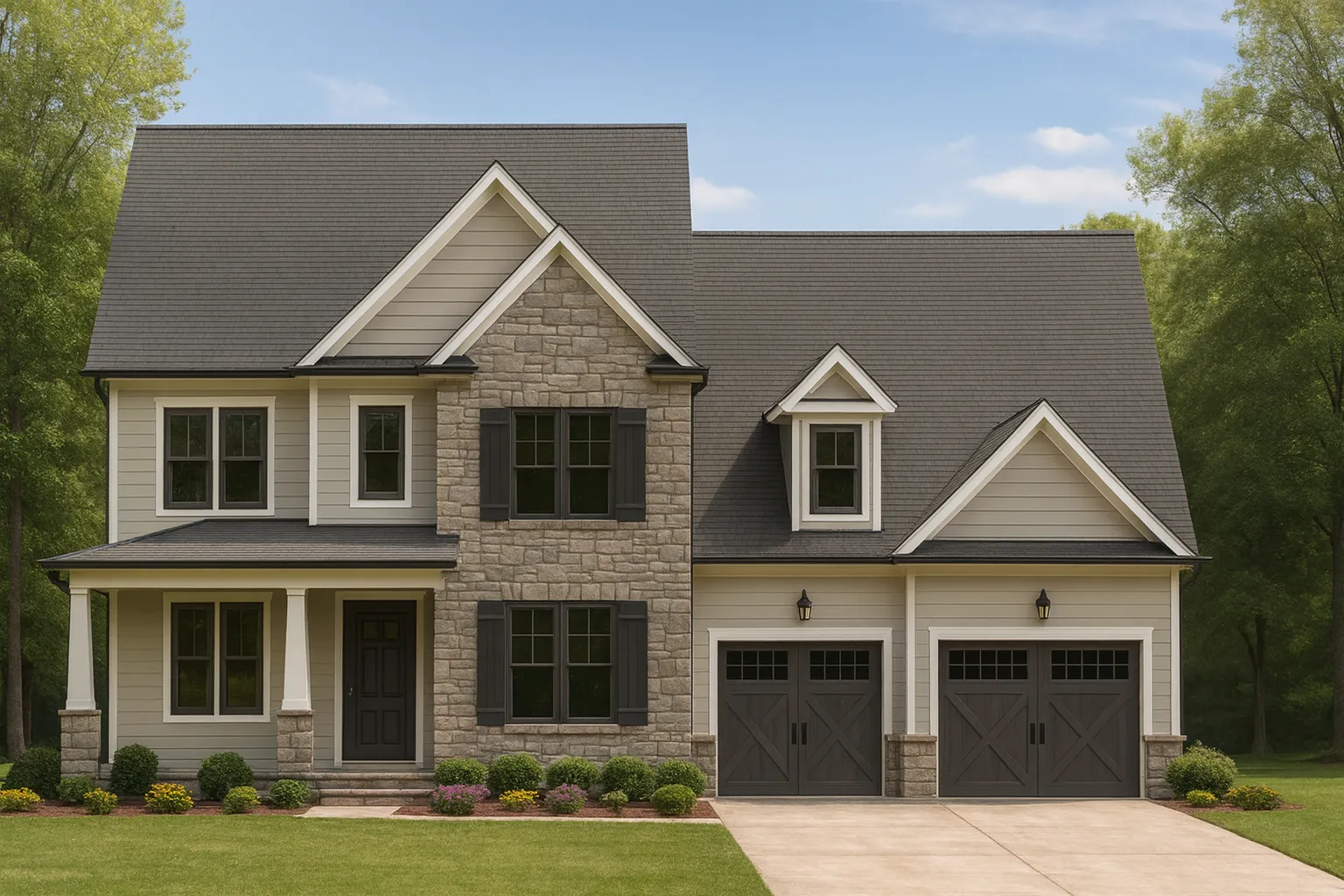 Craftsman Home Plan with 2 Stories, 4 Bedrooms, and CAD Designs