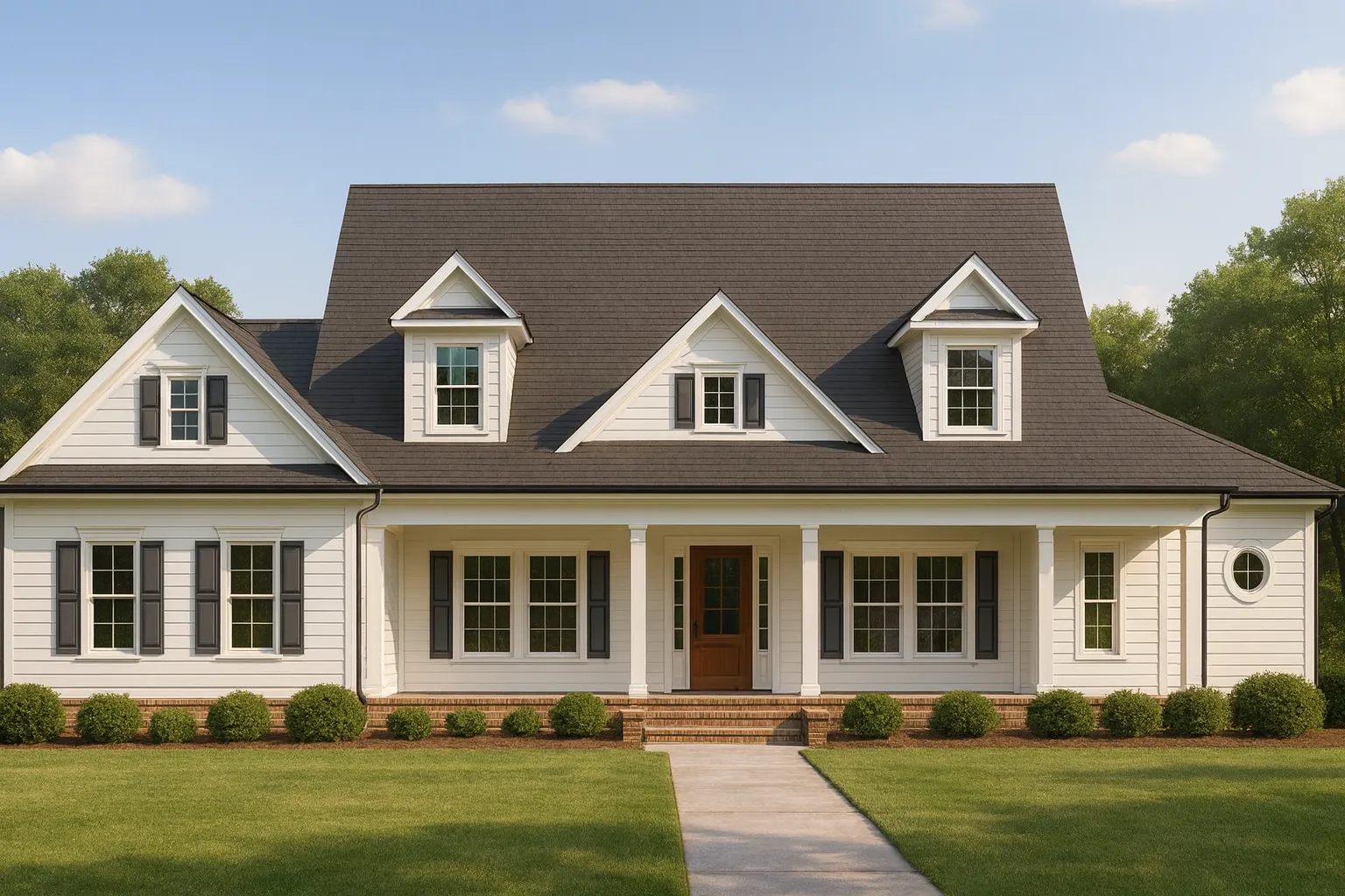 Traditional Home Plan with 1.5 Floors & 4 Bedrooms
