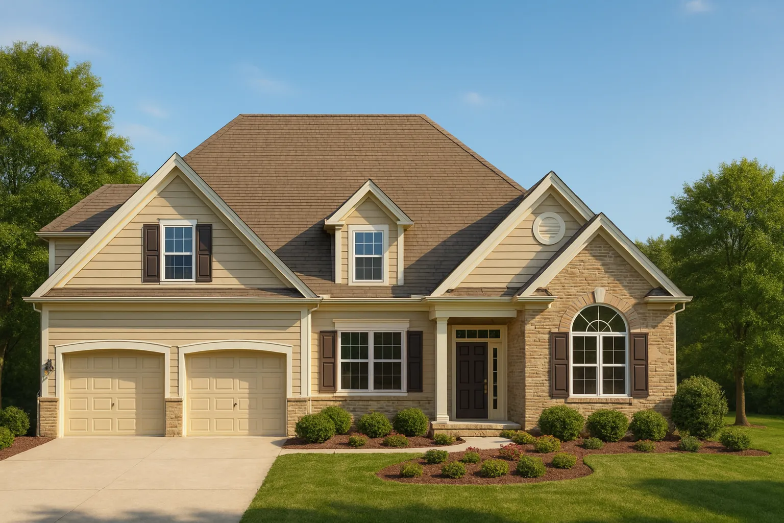 Modern Suburban Home Plan with 4 Bedrooms and Open Floor Plan