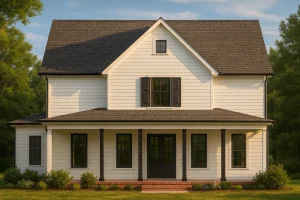 Traditional Home Floor Plan with Screened Porch and Office
