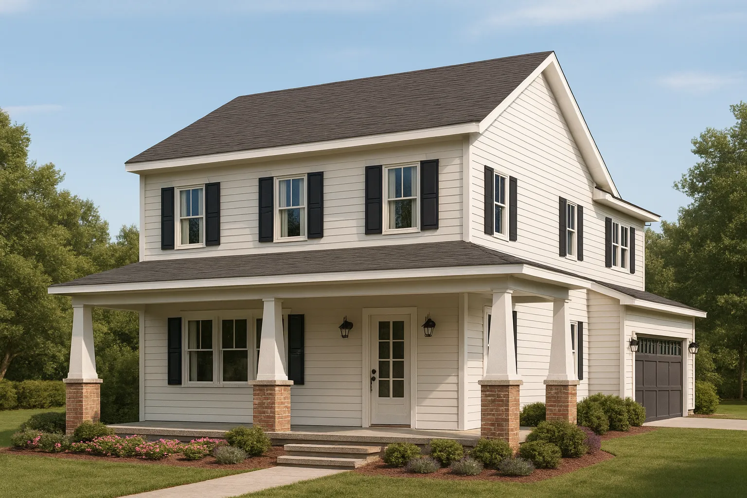 Modern Craftsman Home Plan with 2-Story Design and Bonus Room
