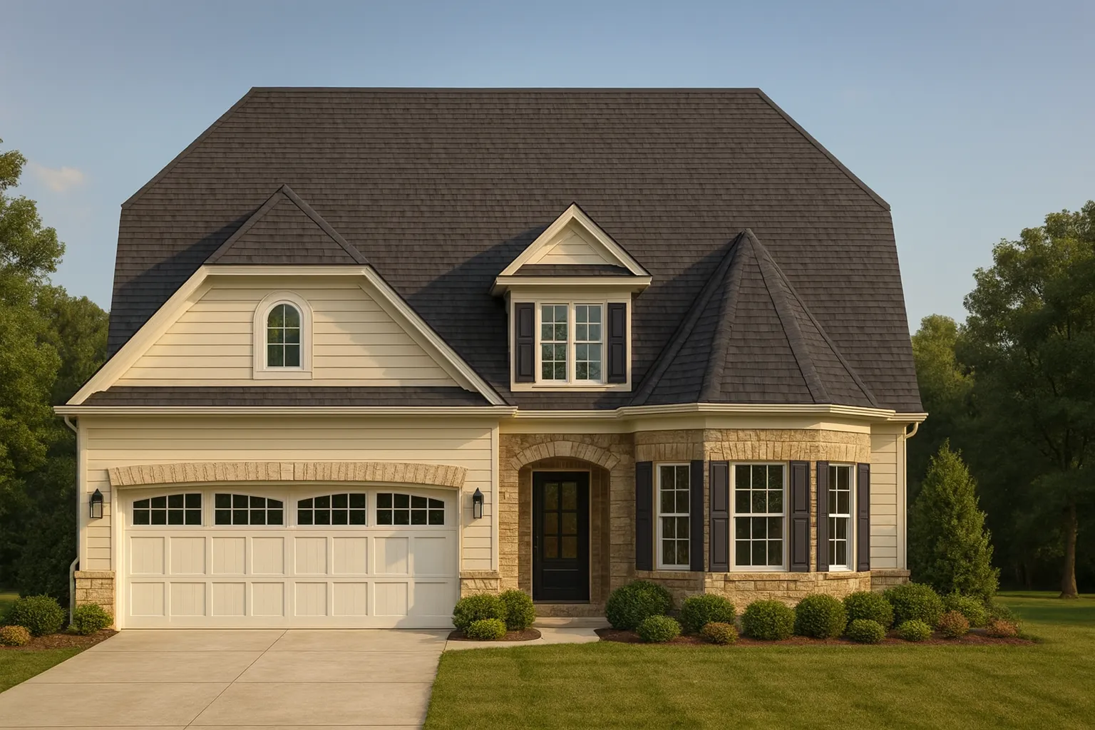 Elegant 2-Story House Plan with French Country Style & 4 Bedrooms
