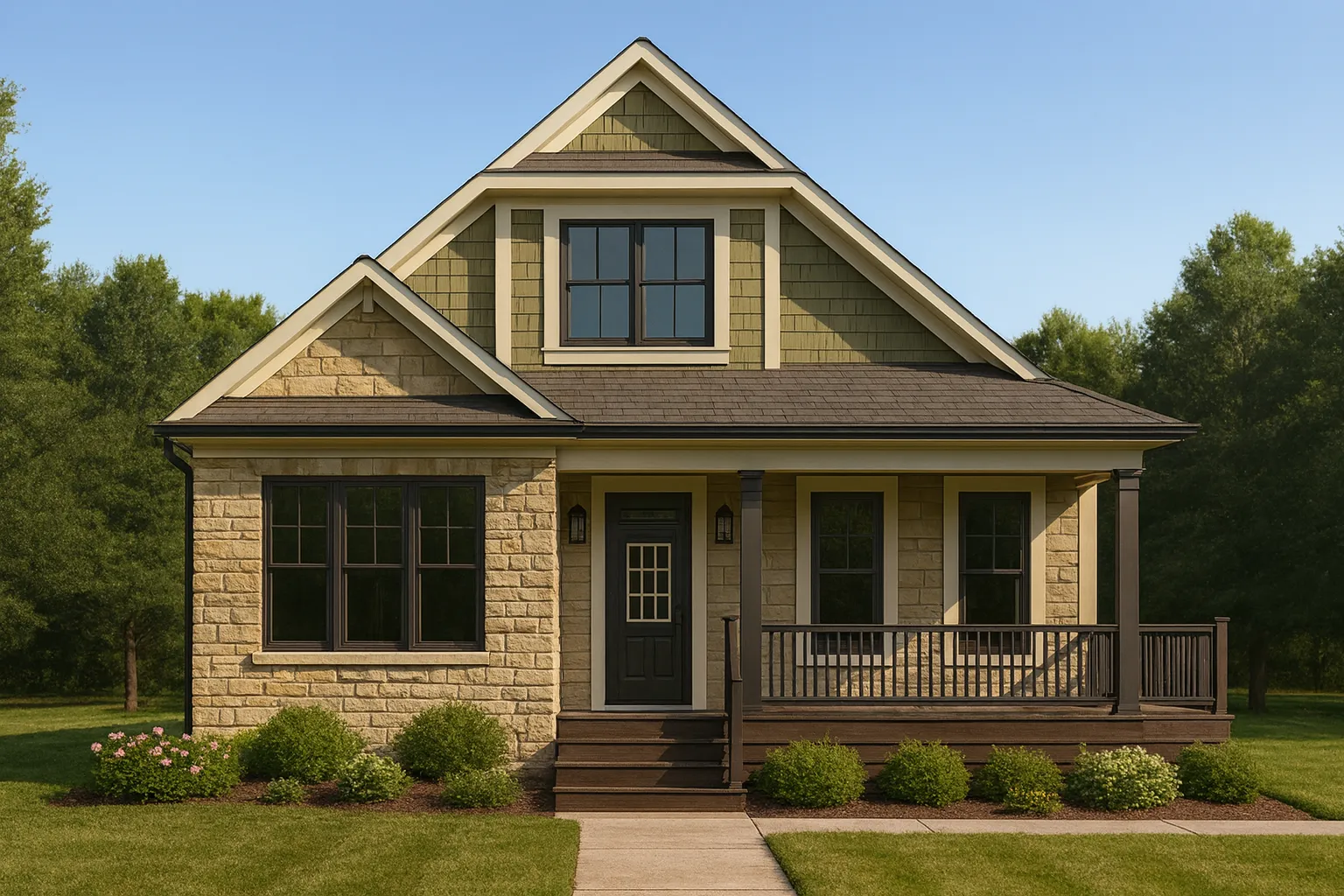 Charming Cottage-Style House Plan with Detached Garage and Open Layout