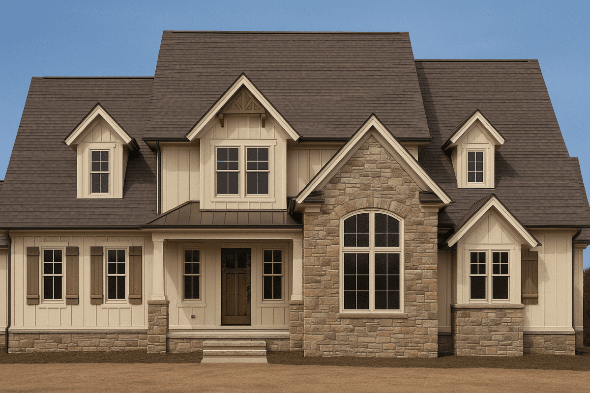 Craftsman Home Plan with Open Floor Layout & Vaulted Ceilings