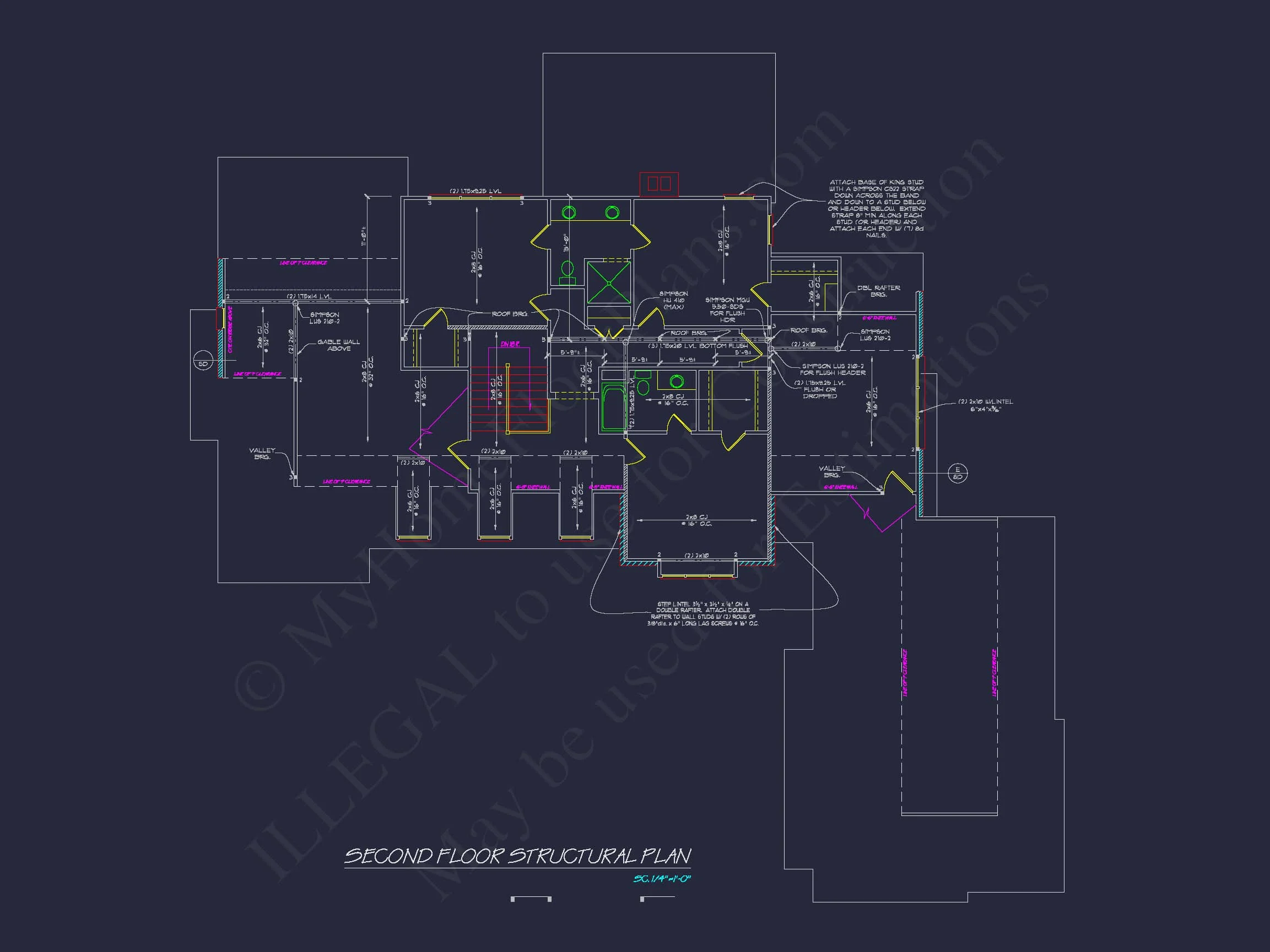 15-2010 HOUSE PLAN - Colonial Craftsman House: Floor Plan & Blueprint; CAD Design 14 Colonial Craftsman Home Plan with 2 Stories & Classic Style