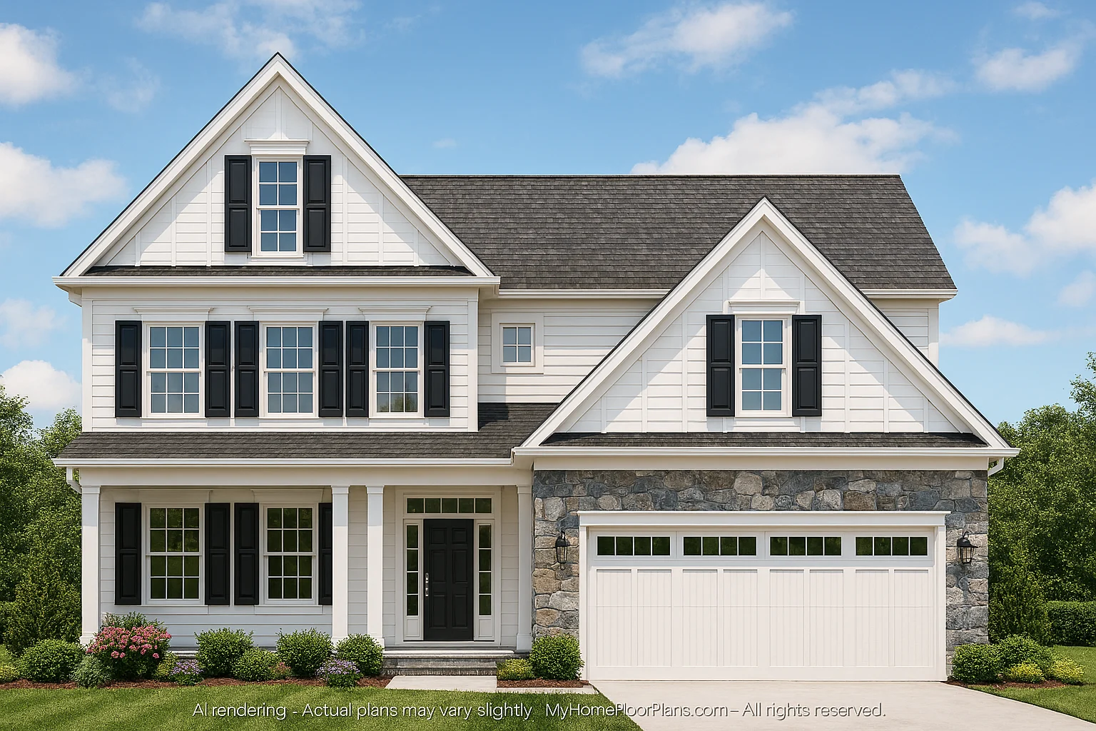 13-1829B HOUSE PLAN - Craftsman House Plan: 2-Story CAD Blueprint with 4 Bedrooms 2 Craftsman Home Plan 2-Story CAD Blueprint with 4 Bedrooms