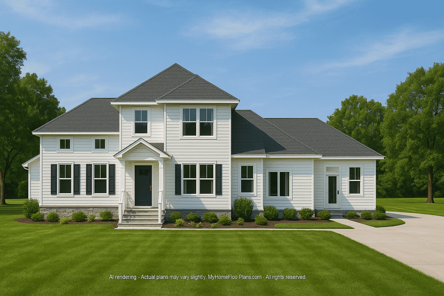 13-1199 HOUSE PLAN - Elegant House Plan with Floor Plan and CAD Architectural Designs 2 Elegant 2-Story House Plan with Craftsman-Inspired Architecture