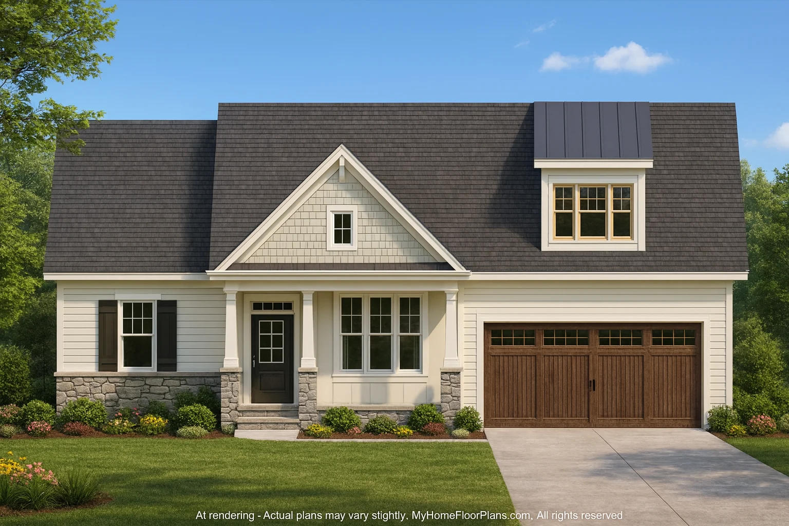 15-1083 HOUSE PLAN - Craftsman House Floor Plan with 4 Bedrooms & 2-Car Garage 2 Craftsman Home Floor Plan with 4 Bedrooms & 2-Car Garage