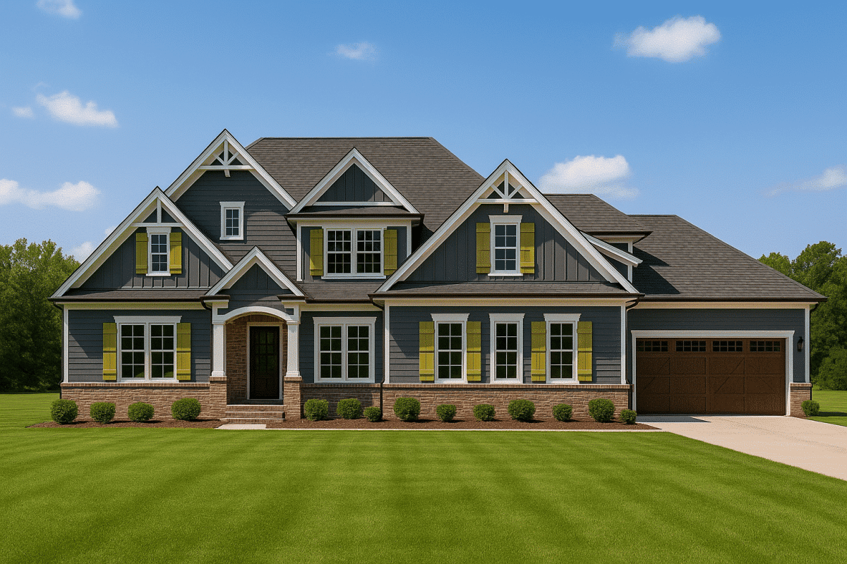 Craftsman Home Plan with Spacious Layout and Vaulted Ceilings