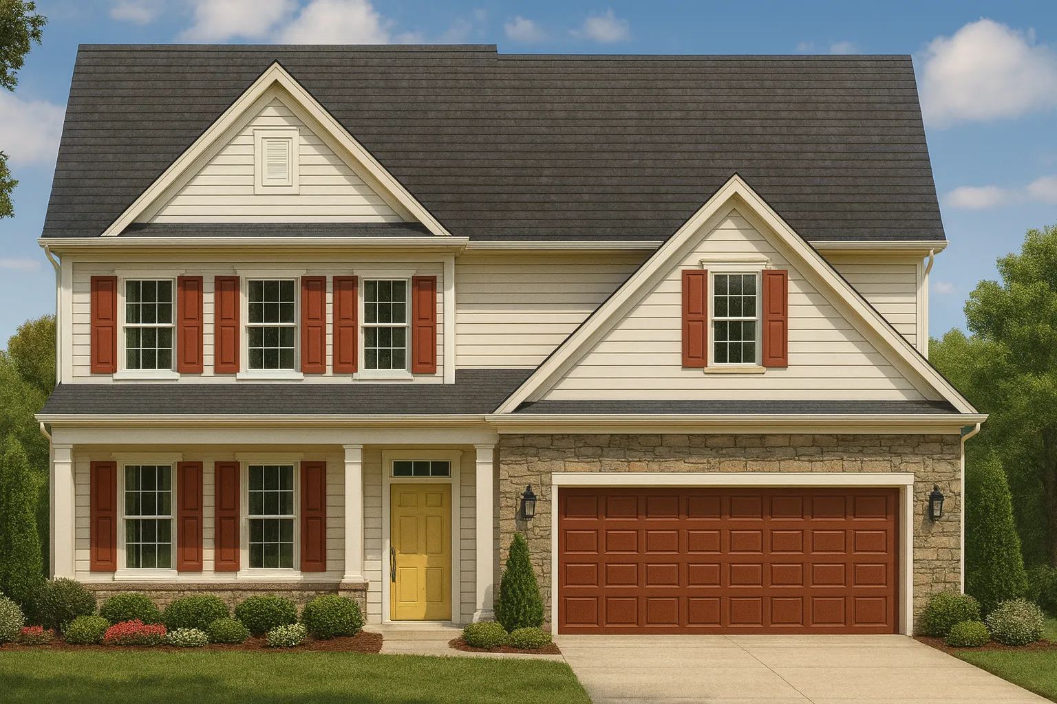 Elegant 2-Story House Plan with Traditional Design and CAD Blueprints