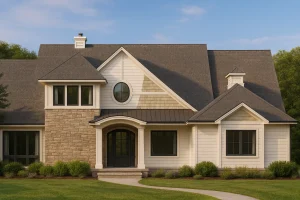 Luxury Craftsman House Floor Plan with 2 Stories and Premium CAD Designs