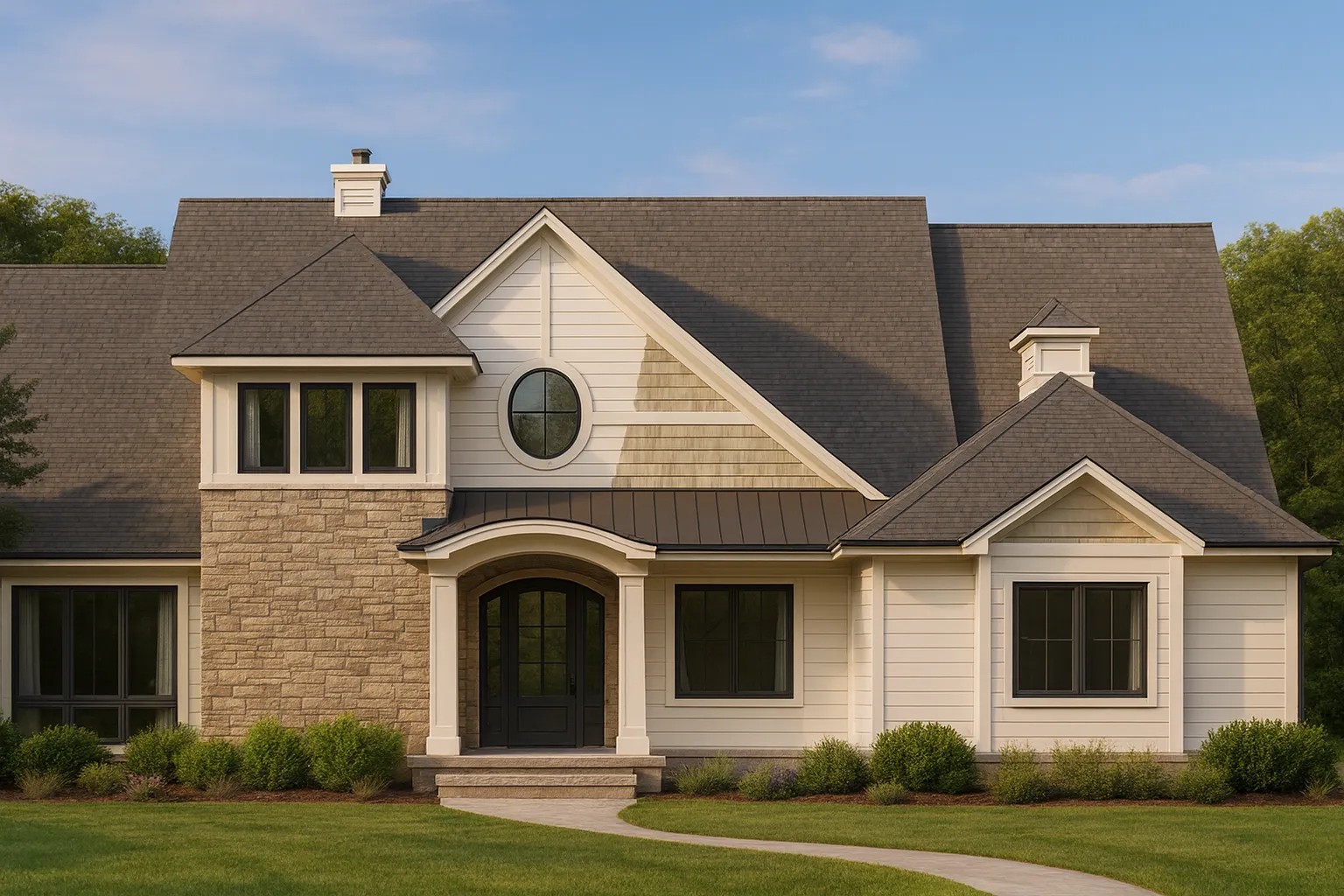 Luxury Craftsman House Floor Plan with 2 Stories and Premium CAD Designs
