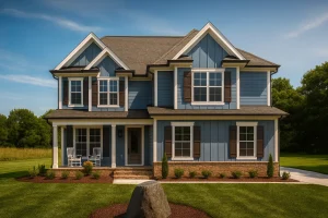 Modern Architectural Home Plan with 2 Floors and 4 Beds