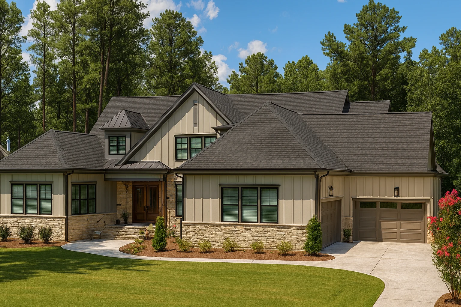 20-1082 HOUSE PLAN - Spacious Transitional House Plan with 5, 903 Sq. Ft. Design 2 5,903 heated sq. ft., 4 bedrooms, open layout, and 4 garage bays