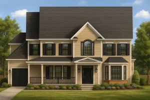 Spacious Traditional Home Plan with 2 Floors and CAD Designs