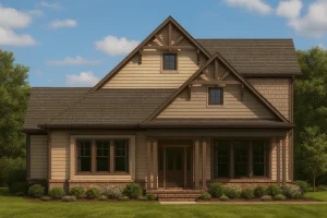 Craftsman Home Plan 2-Floor Blueprint CAD with 3 Bedrooms