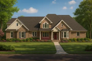 Custom Home Plan with Spacious 1.5 Story Floor Plan Design