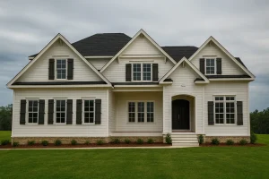 Modern Home Plan with Spacious Floor Design and CAD Blueprint
