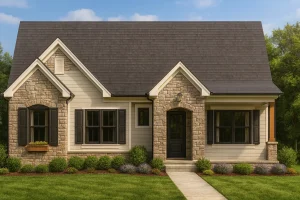 Modern Craftsman Home Plan with CAD Designs and Floor Blueprint