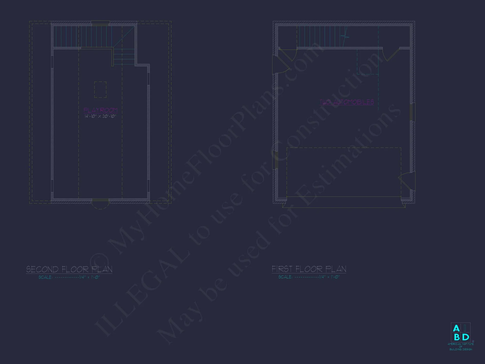 Compact House Garage Plan with Bonus Room | Floor Plan Blueprint Designs