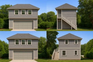 Compact House Plan with Living Space, Garage, and CAD Designs