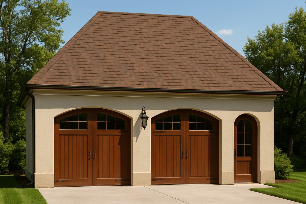 Compact Garage Floor Plan with Living Space - CAD Blueprint