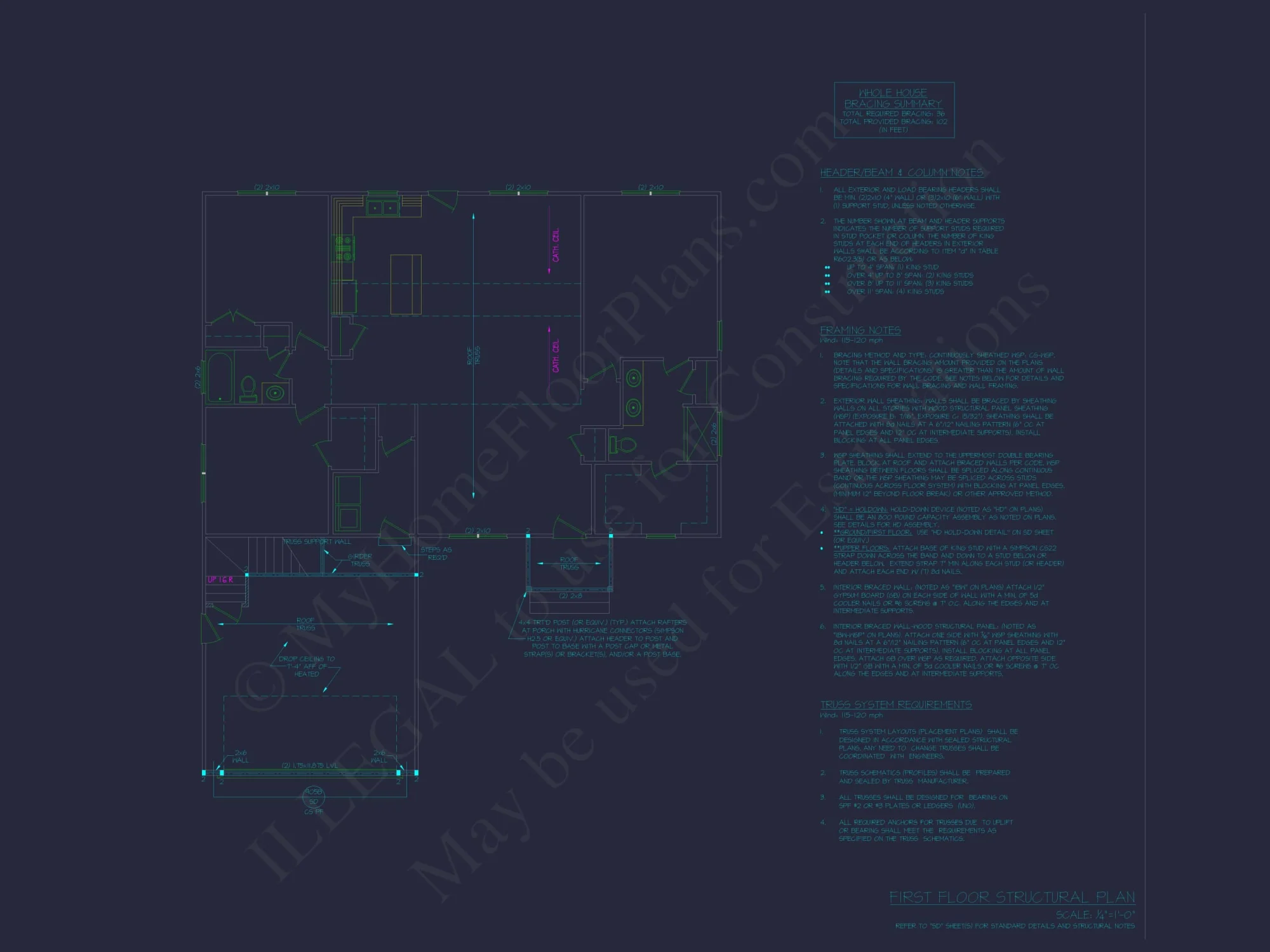 3-Bed, 2-Bath, 1536 SF Craftsman Ranch Home Plan