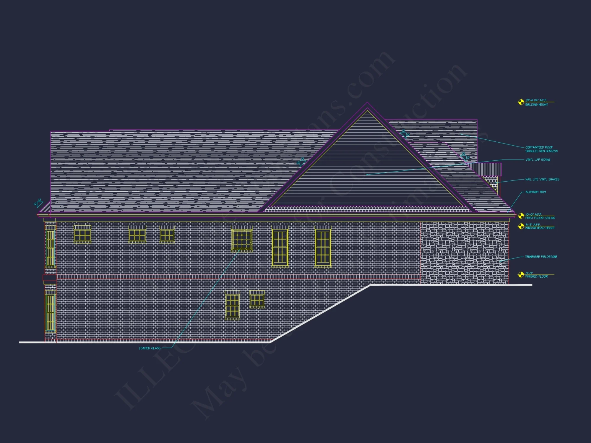 8-1777 HOUSE PLAN - Elegant 2-Story French Country House Plan with Vaulted Ceilings & CAD Blueprints - Image 6