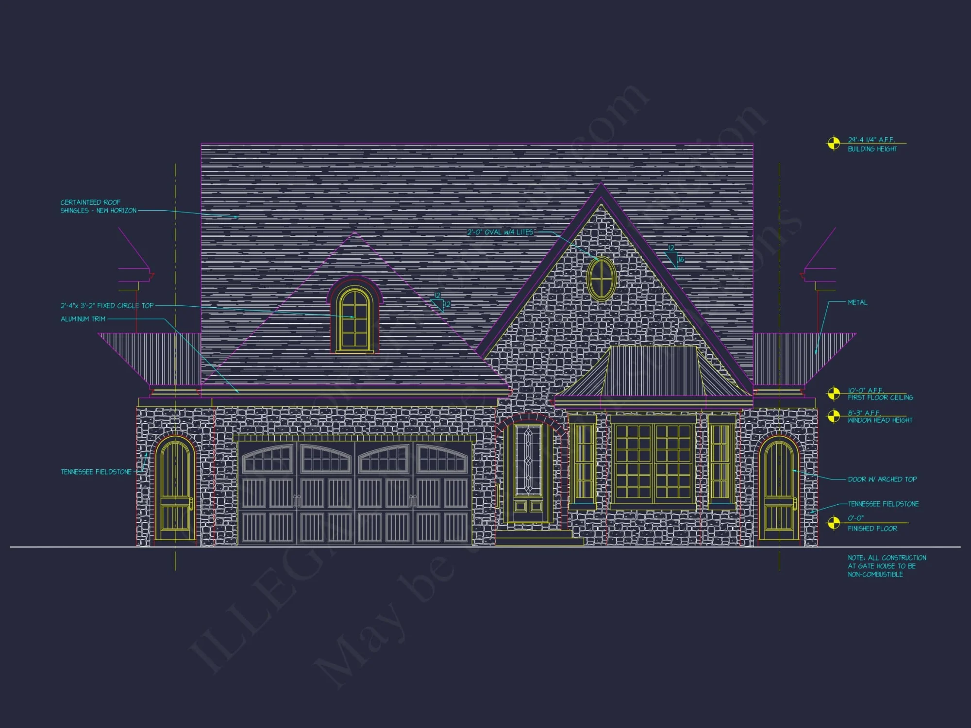 8-1777 HOUSE PLAN - Elegant 2-Story French Country House Plan with Vaulted Ceilings & CAD Blueprints - Image 5
