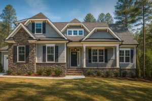 Spacious 1.5-Story House Plan with Craftsman Style & Open Floor Layout