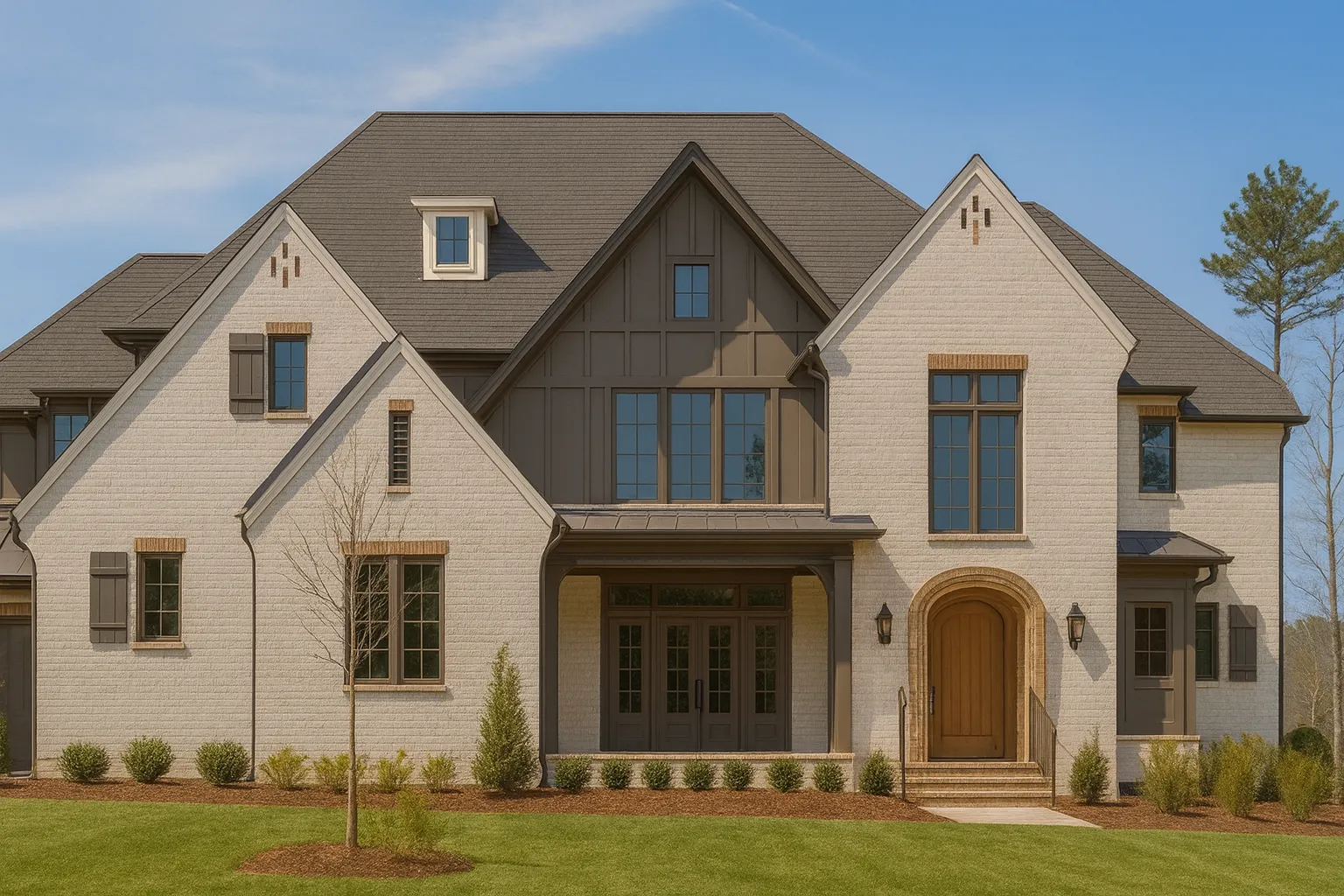 19-1766 HOUSE PLAN - Elegant Tudor-Style House Plan – 5 Bed, 5+ Bath, 4,183 Sq. Ft.