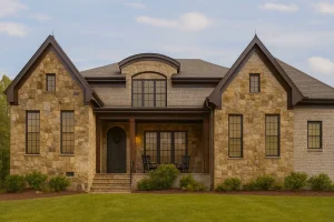 House Plans 12 Luxury 5-Bedroom Transitional Home Plan with Vaulted Ceilings & Chef’s Kitchen