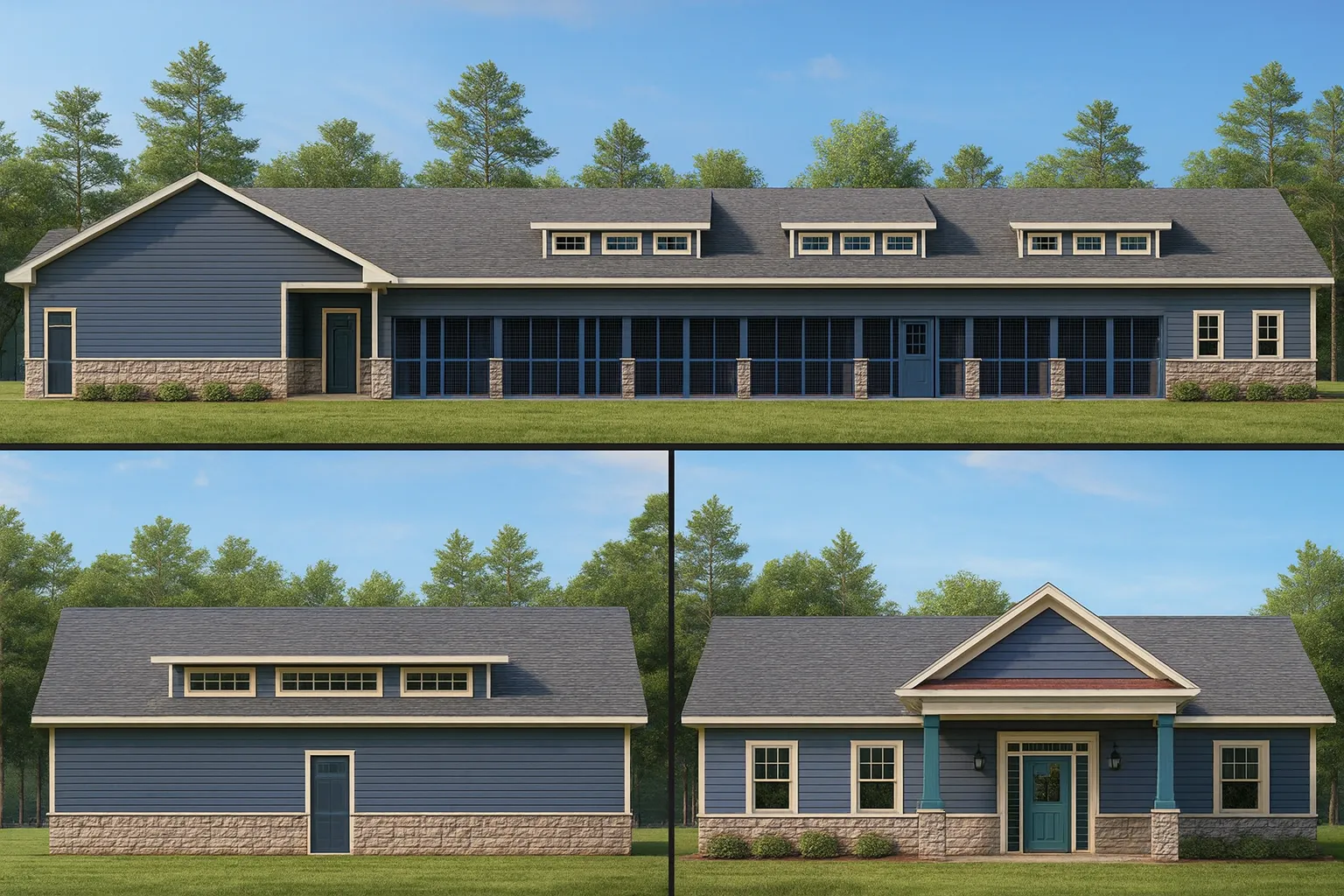 Dog Kennel Floor Plan 6, 148 Sq Ft, CAD Blueprint Design