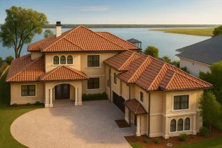 Elegant 2-Story House Plan with Mediterranean & Tuscan Charm