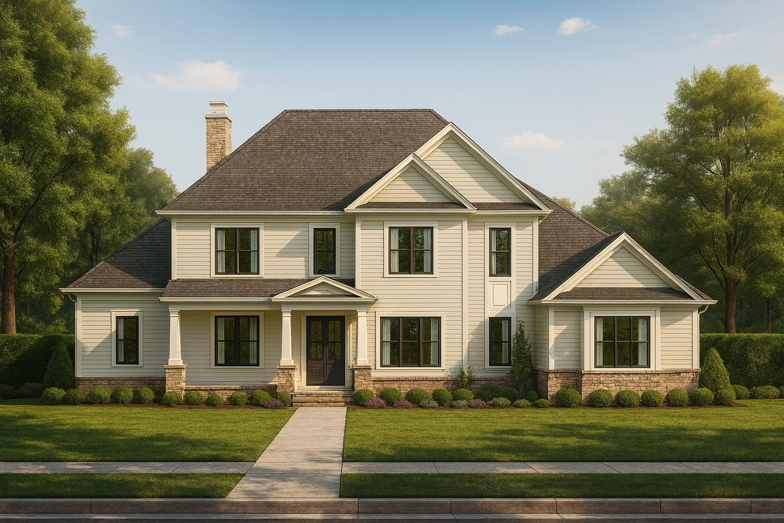 Luxurious 2-Story House Plan with Modern CAD Design