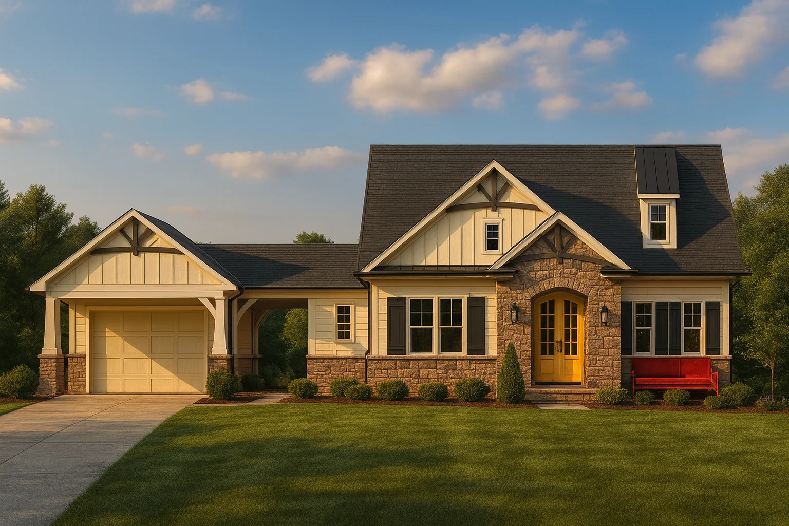 Elegant Craftsman Home Design with 2 Floors and Spacious Layout