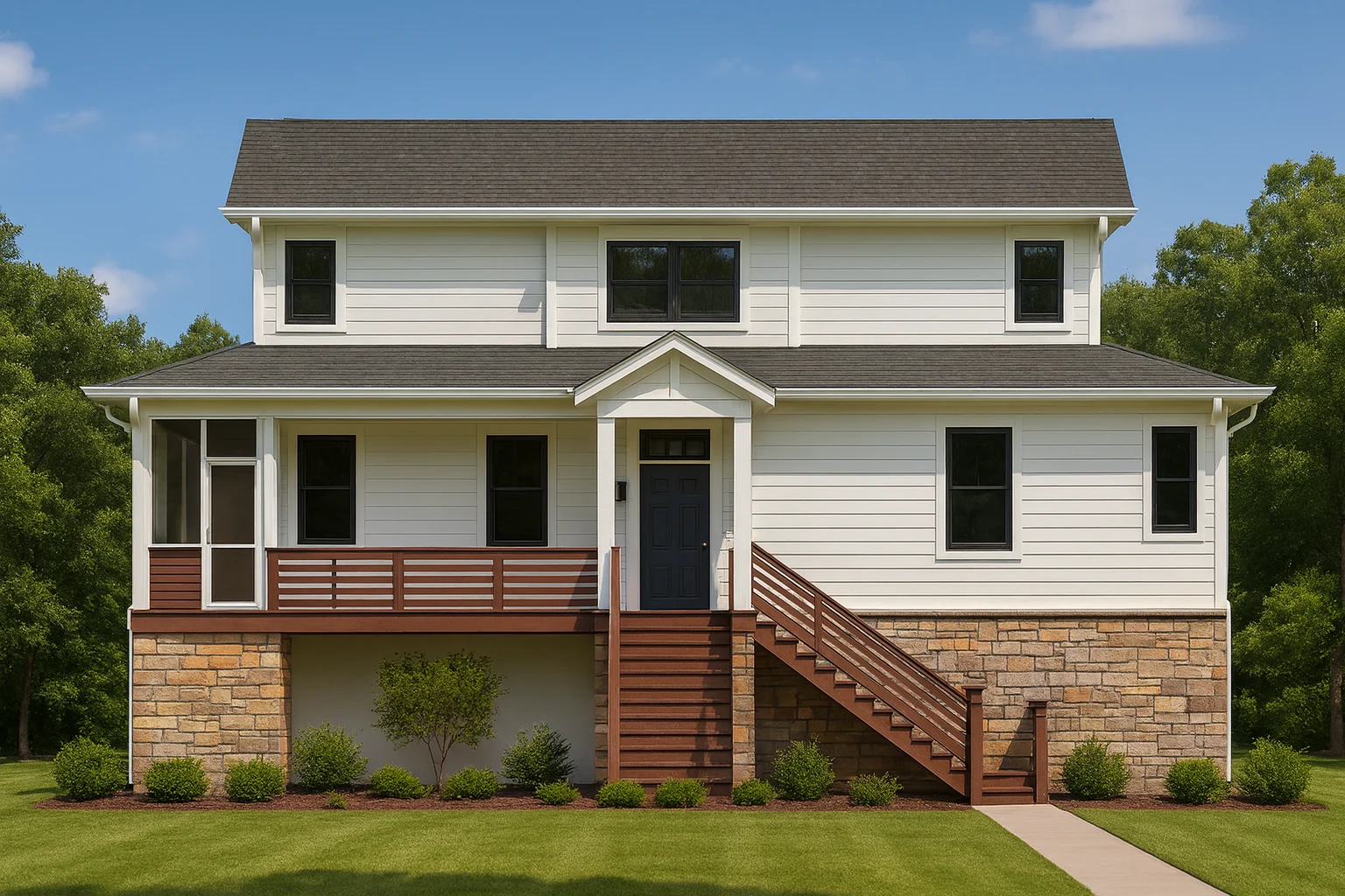 Classic Two-Story Home Floor Plan with a Craftsman Touch
