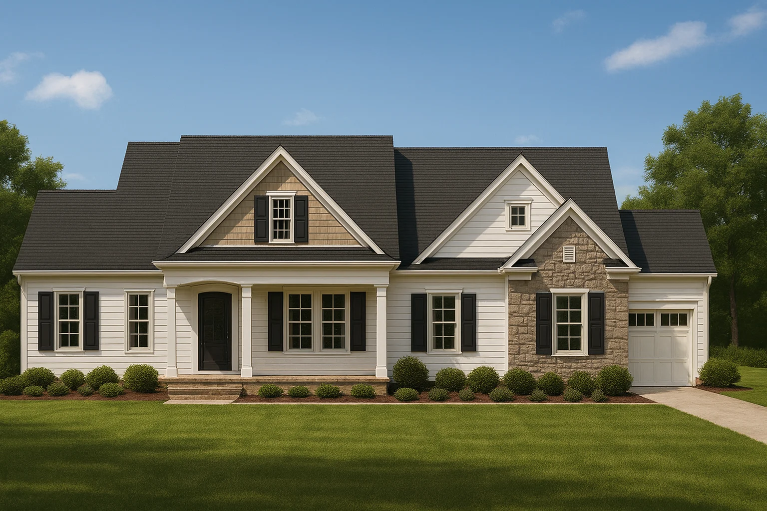 Elegant 2-Story Craftsman House Plan with Spacious Floor Layout