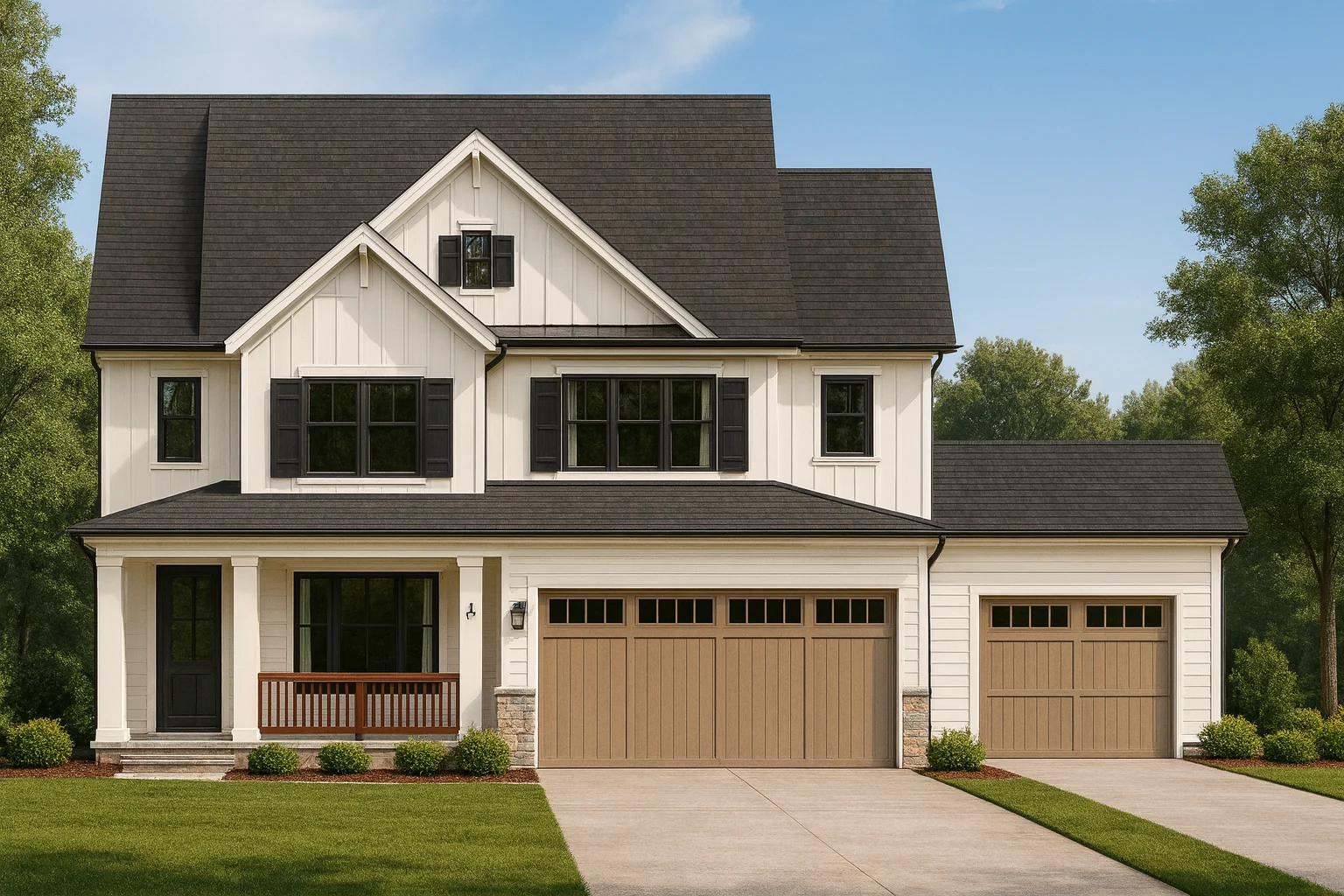 Craftsman Home Plan with Open Floor Plan and 2-Car Garage