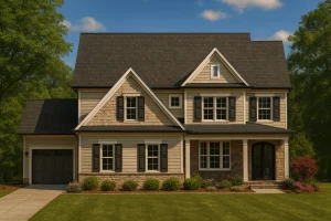 Custom 2-Story Home Plan with Office, Porches & CAD Blueprints