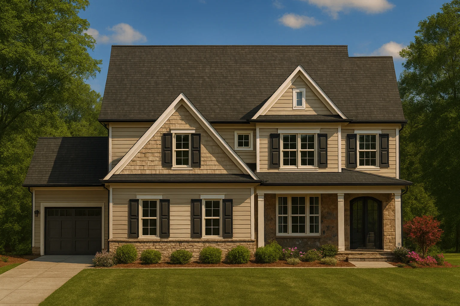 Custom 2-Story Home Plan with Office, Porches & CAD Blueprints