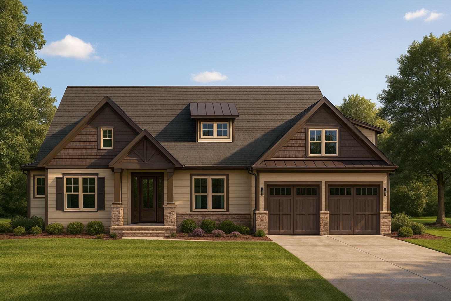 15-1729 HOUSE PLAN - Modern Craftsman House Plan with 2-Story Layout and CAD Designs 1 Modern Craftsman Home Plan with 2-Story Layout and Custom CAD Designs