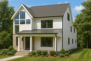 Versatile 3-Story Modern House Plan with CAD Design for Narrow Lots